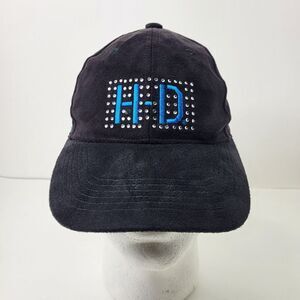 Harley Davidson Hat Womens One Size‎ Black Blue Adjustable Drawstring Bling Cap